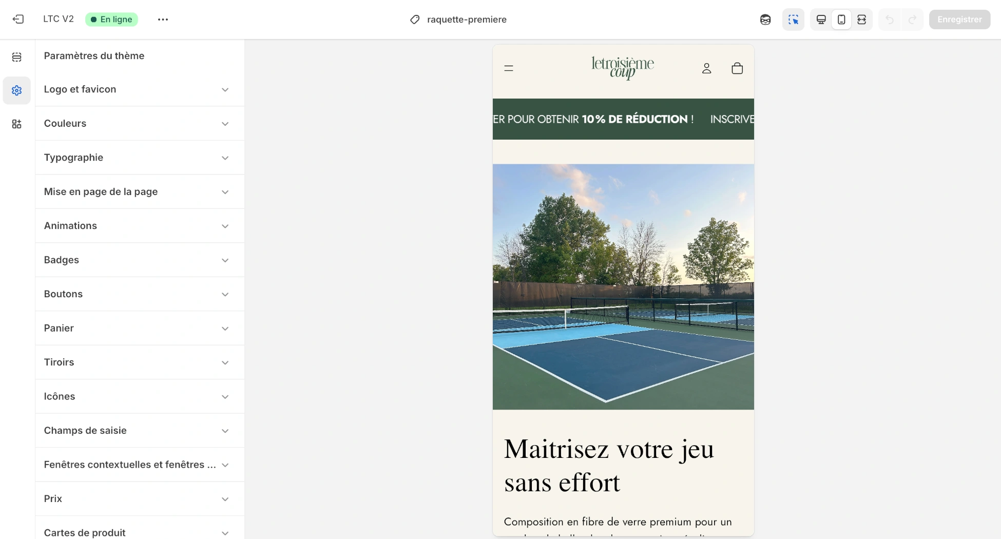 Le troisieme coup shopify mobile